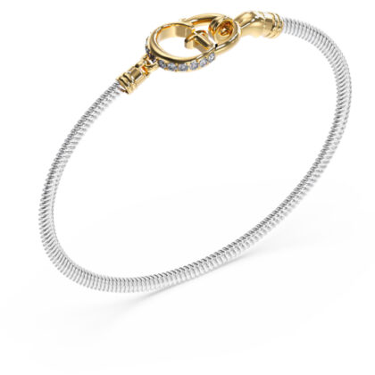 GUESS STEEL KALYBE JUBB05399JWYGRHL Βραχιόλι Δίχρωμο Με Λογότυπο Με Πέτρες