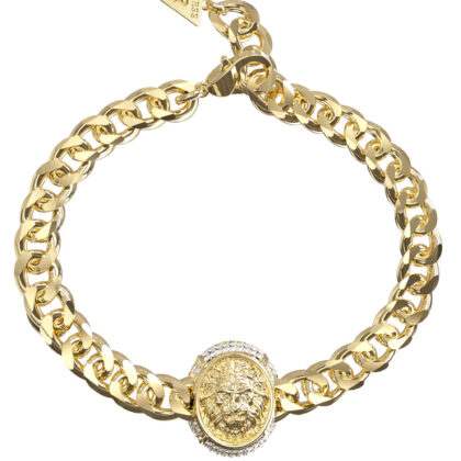 GUESS STEEL LIONESS QUEEN JUBB06190JWYGL Βραχιόλι Χρυσό Με Λιοντάρι