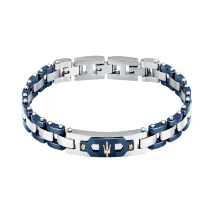 MASERATI CERAMIC GOLD(18K) JM424AXU03 Ανδρικό Βραχιόλι Δίχρωμο Κεραμικό Με Χρυσή Τρίαινα