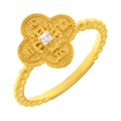 Δαχτυλίδι Κωνσταντινάτο με λευκά ζιργκόν χρυσό Κ9 – RNG1792