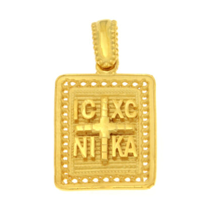 Φυλαχτό Κωνσταντινάτο διπλής όψης χρυσό Κ9 – KON195