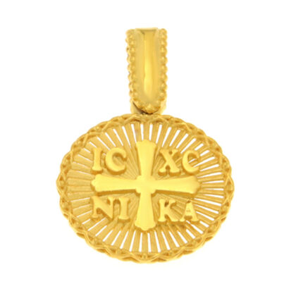 Φυλαχτό Κωνσταντινάτο διπλής όψης χρυσό Κ9 – KON197