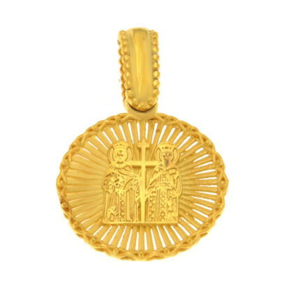 Φυλαχτό Κωνσταντινάτο διπλής όψης χρυσό Κ9 – KON197