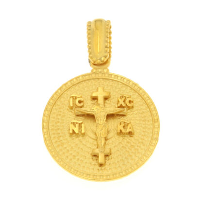 Φυλαχτό με τον Εσταυρωμένο διπλής όψης χρυσό Κ9 – KON194