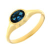Δαχτυλίδι μονόπετρο με blue topaz χρυσό Κ14 –RNG1816