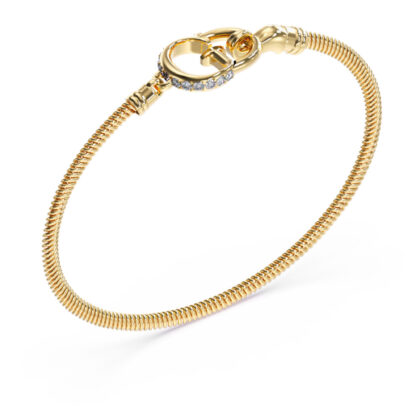 GUESS STEEL KALYBE JUBB05399JWYGL Βραχιόλι Χρυσό Με Λογότυπο Με Πέτρες