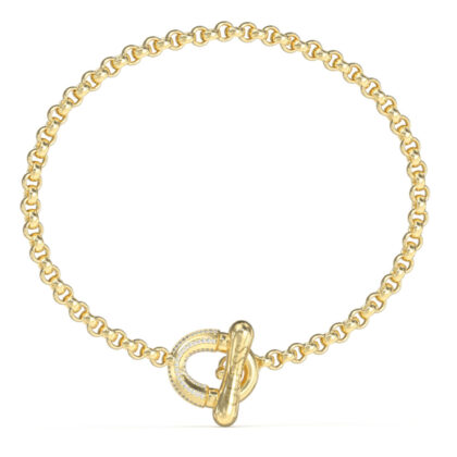 GUESS STEEL MAJORELLE JUBB05372JWYGL Βραχιόλι Χρυσό Με Κλειδαριά Με Πέτρες