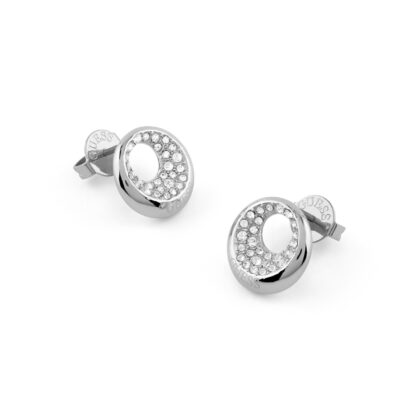 Alternative view of GUESS STEEL MOON DROPS JUBE06247JWRHT/U Σκουλαρίκια Ασημένια Με Πέτρες Και Λογότυπο