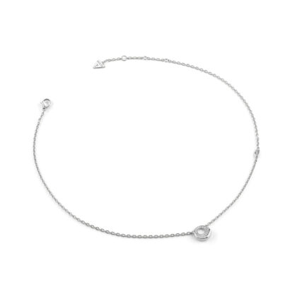 Alternative view of GUESS STEEL MOON DROPS JUBN06245JWRHT/U Κολιέ Ασημένιο Με Σχέδιο Με Πέτρες