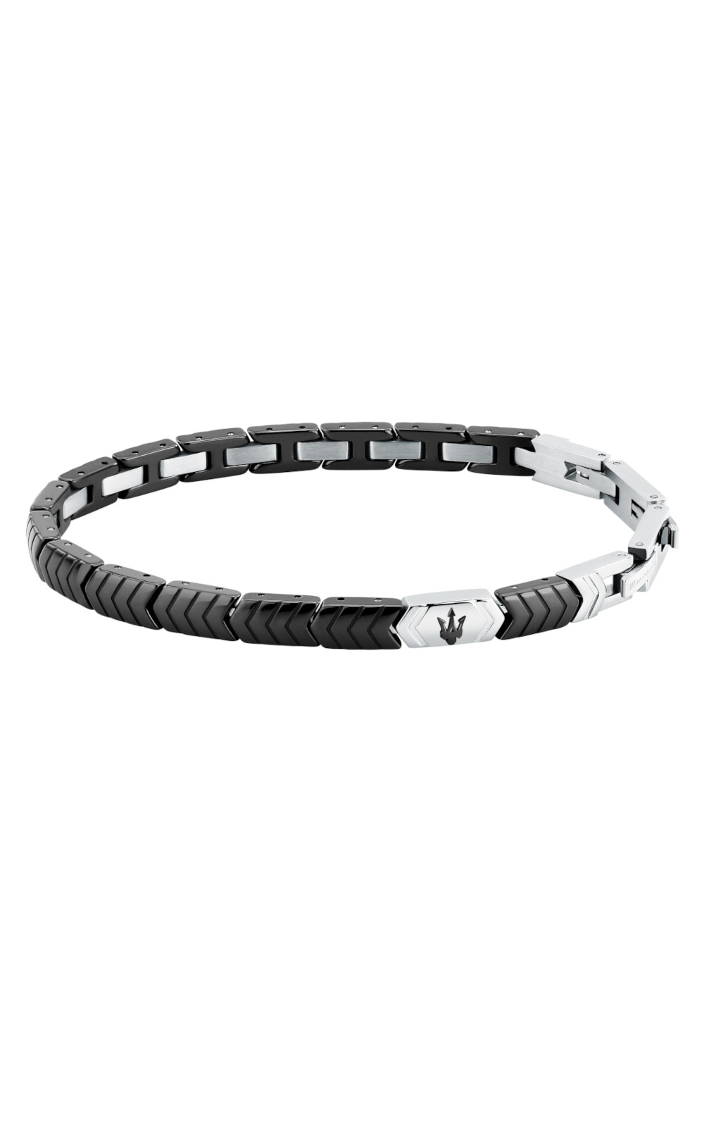 MASERATI CERAMIC JM226ATZ86 Βραχιόλι Μαύρο Κεραμικό Με Λογότυπο