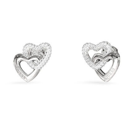 GUESS STEEL BELOVED JUBE06015JWRHT/U Σκουλαρίκια Ασημένιες Καρδιές