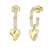 GUESS STEEL BY YOUR SIDE JUBE06075JWYGT/U Κρίκοι Χρυσοί Με Καρδιές Με Πέτρες