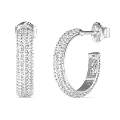 GUESS STEEL ESSENZA JUBE06020JWRHT/U Κρίκοι Ασημένιοι Με Πέτρες