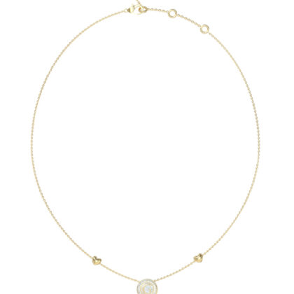 GUESS STEEL G TALISMAN JUBN06201JWYGT/U Κολιέ Χρυσό Με Καρδιές Και Λογότυπο
