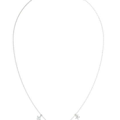 GUESS STEEL SECRET GARDEN JUBN06032JWRHT/U Κολιέ Ασημένιο Με Λουλούδια Και Λογότυπο