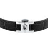 MASERATI LEATHER JM2269LA01 Βραχιόλι Μαύρο Δερμάτινο Με Λογότυπο - Image 2