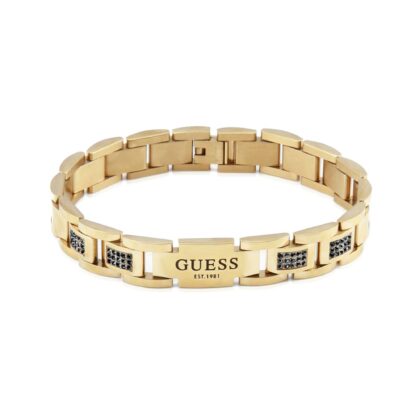 GUESS STEEL FRONTIERS JUMB01342JWYGBKT/U Χρυσό Βραχιόλι Με Λογότυπο