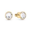 GUESS STEEL FRONTIERS JUME01343JWYGT/U Χρυσά Σκουλαρίκια Με Διάφανη Πέτρα