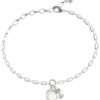 GUESS STEEL CRYSTAL LOVE JUBB06360JWRHL Βραχιόλι Ασημένιο Με Κρεμαστή Καρδιά