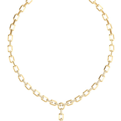 GUESS STEEL CRYSTAL LOVE JUBN06347JWYGT/U Κολιέ Χρυσό Με Κρεμαστή Καρδιά Με Πέτρες