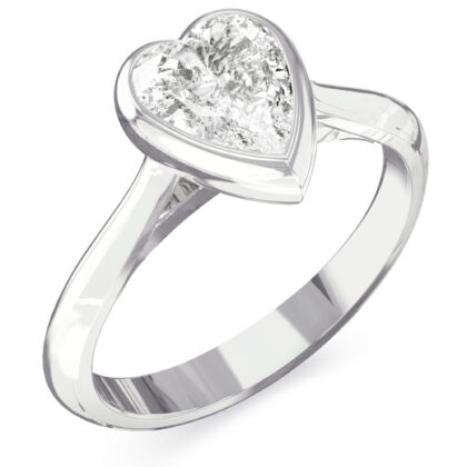 GUESS STEEL CRYSTAL LOVE JUBR06363JWRH-No.54 Δαχτυλίδι Ασημένιο Με Καρδιά
