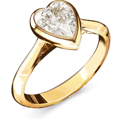 GUESS STEEL CRYSTAL LOVE JUBR06363JWYG-No.54 Δαχτυλίδι Χρυσό Με Καρδιά