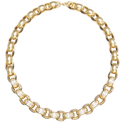 GUESS STEEL DIVINE JUBN06303JWYGT/U Κολιέ Χρυσό Με Πέτρες