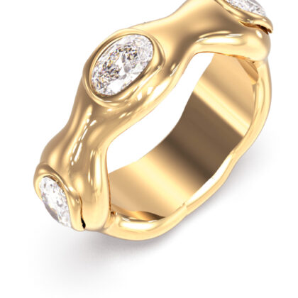 GUESS STEEL DIVINE JUBR06308JWYG-No.56 Δαχτυλίδι Χρυσό Με Πέτρες