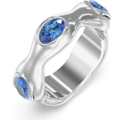 GUESS STEEL DIVINE JUBR06313JWRHLB-No.56 Δαχτυλίδι Ασημένιο Με Μπλε Πέτρες