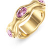 GUESS STEEL DIVINE JUBR06313JWYGRS-No.54 Δαχτυλίδι Χρυσό Με Μωβ Πέτρες