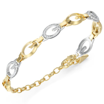 GUESS STEEL G CAMDEN JUBB06343JWYGRHL Βραχιόλι Δίχρωμο Με Λογότυπα