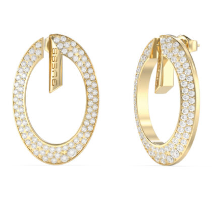 GUESS STEEL G CAMDEN JUBE06334JWYGT/U Σκουλαρίκια Χρυσά Με Λογότυπο Με Πέτρες