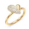 GUESS STEEL GOLDEN LOVE JUBR06452JWYG-No.54 Δαχτυλίδι Χρυσό Με Καρδιά Με Πέτρες