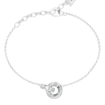 GUESS STEEL LES BAGUETTES JUBB06331JWRHL Βραχιόλι Ασημένιο Με Δυο Κρικάκια Με Πέτρες