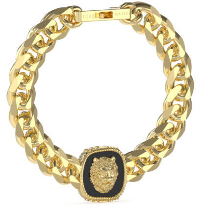 GUESS STEEL LION KING JUMB04001JWYGBKS Βραχιόλι Χρυσό Με Λιοντάρι