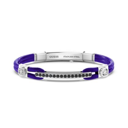 GUESS STEEL PORTOFINO JUMB03034JWSTJBT/U Μπλε Βραχιόλι Κέβλαρ Με Πέτρες