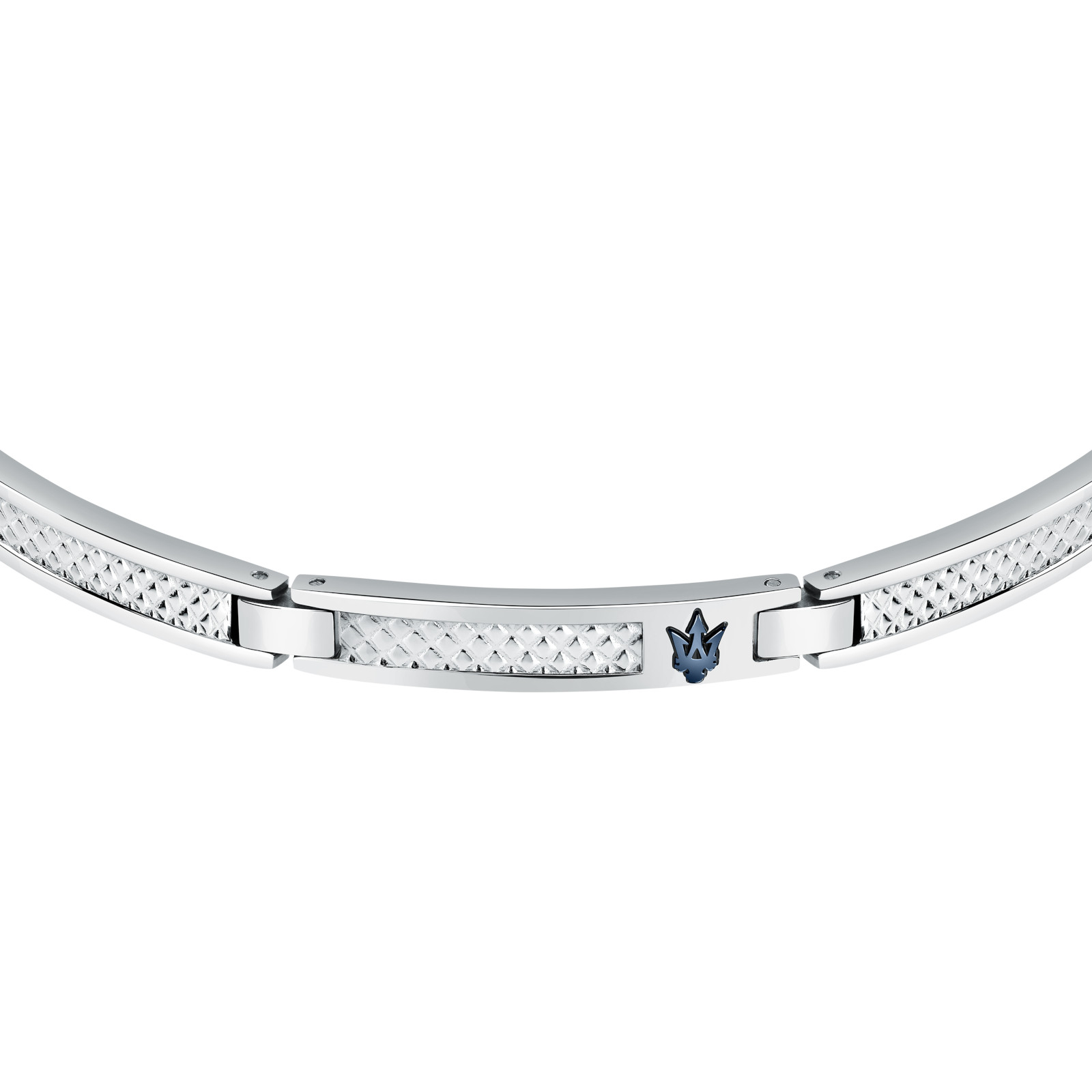 MASERATI ICONIC JM423AVD21 Ανδρικό Βραχιόλι Ασημένιο Με Μπλε Λογότυπο - Image 2