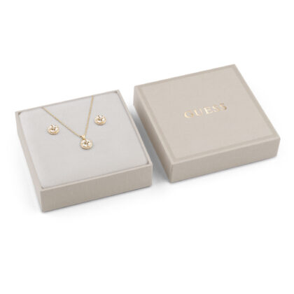GUESS STEEL 4G SUPREME JUBS06066JWYGT/U Κουτάκι Με Χρυσό Κολιέ Και Σκουλαρίκια