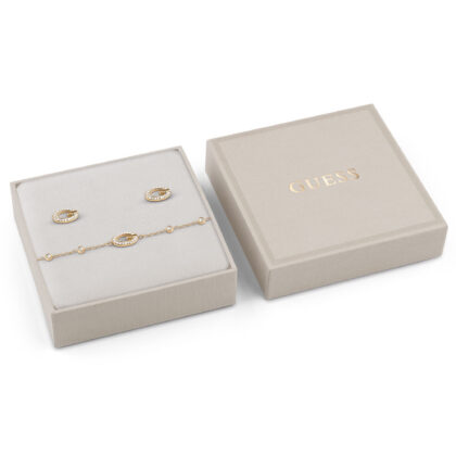 GUESS STEEL G CAMDEN JUBS06046JWYGS Κουτάκι Με Χρυσό Βραχιόλι Και Σκουλαρίκια