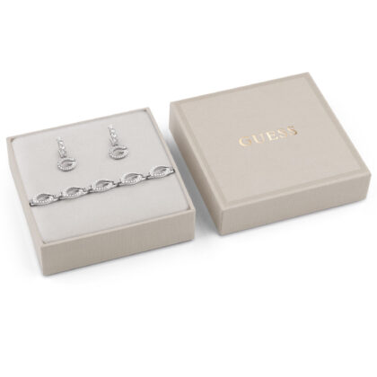 GUESS STEEL G CAMDEN JUBS06048JWRHS Κουτάκι Με Ασημένιο Βραχιόλι Και Σκουλαρίκια