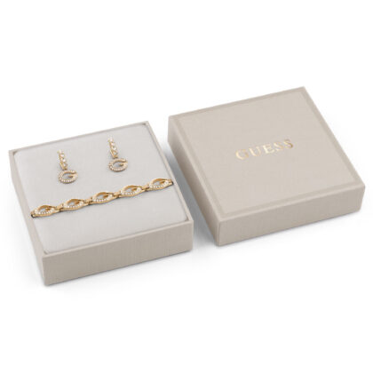 GUESS STEEL G CAMDEN JUBS06048JWYGS Κουτάκι Με Χρυσό Βραχιόλι Και Σκουλαρίκια