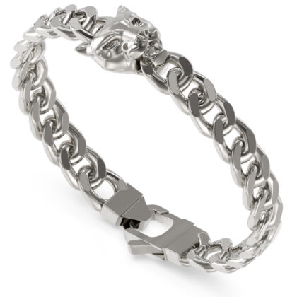 GUESS STEEL GUESS PANTHER JUMB06084JWSTS Βραχιόλι Ασημένιο Με Πάνθηρα