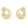 GUESS STEEL MOON DROPS JUBE06247JWYGT/U Σκουλαρίκια Χρυσά Με Πέτρες Και Λογότυπο