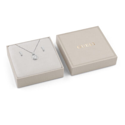 GUESS STEEL RADIOSA JUBS06064JWRHT/U Κουτάκι Με Ασημένιο Κολιέ Και Σκουλαρίκια