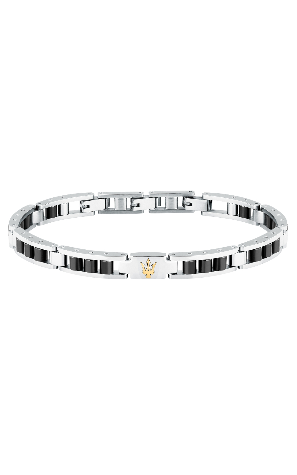 MASERATI CERAMIC JM225ATZ57 Βραχιόλι Δίχρωμο Με Τρίαινα