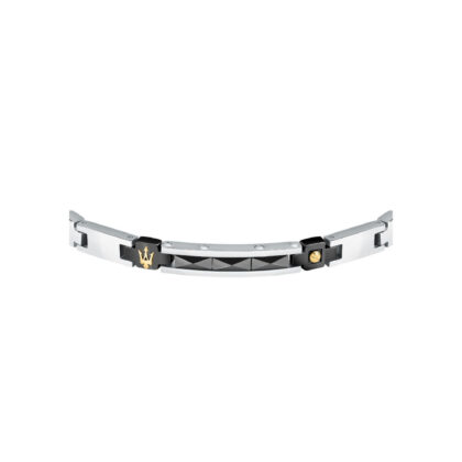 Alternative view of MASERATI CERAMIC JM224ATZ35 Ανδρικό Βραχιόλι Δίχρωμο Με Χρυσή Τρίαινα
