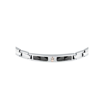 Alternative view of MASERATI CERAMIC JM224ATZ40 Ανδρικό Βραχιόλι Δίχρωμο Με Ροζ Χρυσή Τρίαινα