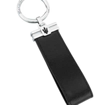 MASERATI KEYRING KMU2230102 Ασημένιο Μπρελόκ Με Δερμάτινο Λουράκι