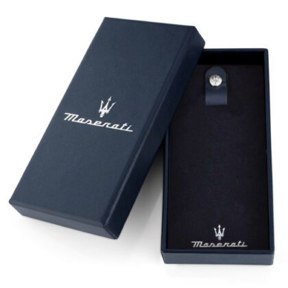 Alternative view of MASERATI KEYRING KMU2230102 Ασημένιο Μπρελόκ Με Δερμάτινο Λουράκι